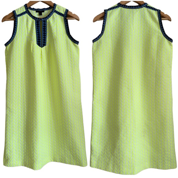 J. Crew Dresses & Skirts - J. Crew Vibrant Neon Woven Contemporary Sleeveless Summer Sheath Dress Size 2